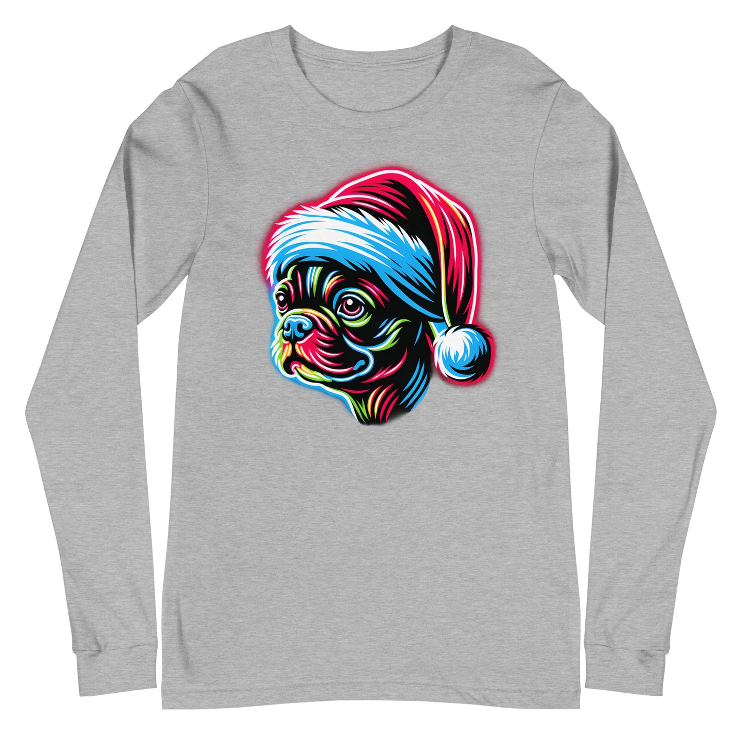 Bright Boston Holiday - Santa Pup Style Unisex Long Sleeve Tee