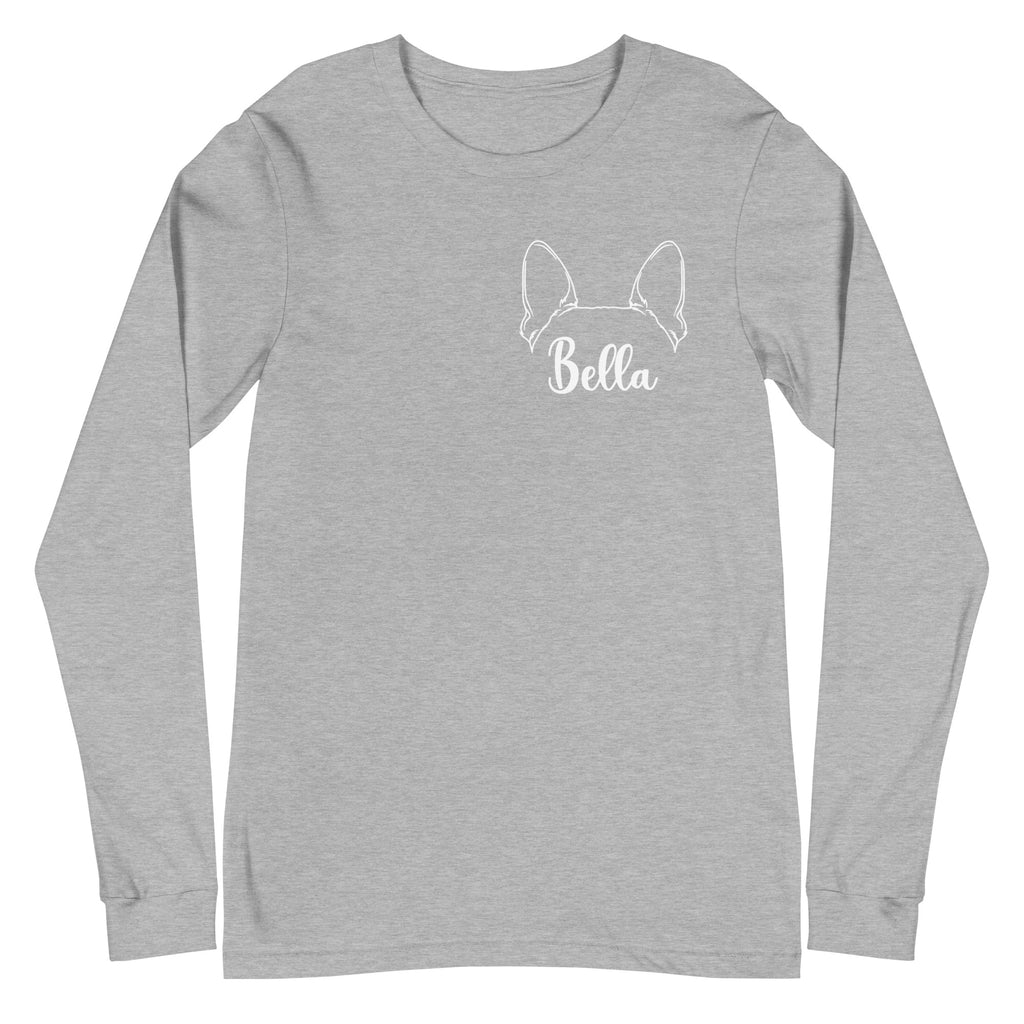 Ears With Boston Terrier Name - Custom Unisex Long Sleeve Tee