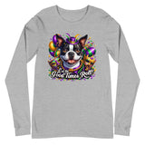 Mardi Gras Boston Terrier Unisex Long Sleeve Tee - Let The Good Times Roll!