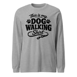 This Is My Dog Walking Shirt Funny Unisex Long Sleeve Tee For Dog Moms And Dog Walkers . Athletic Heather
