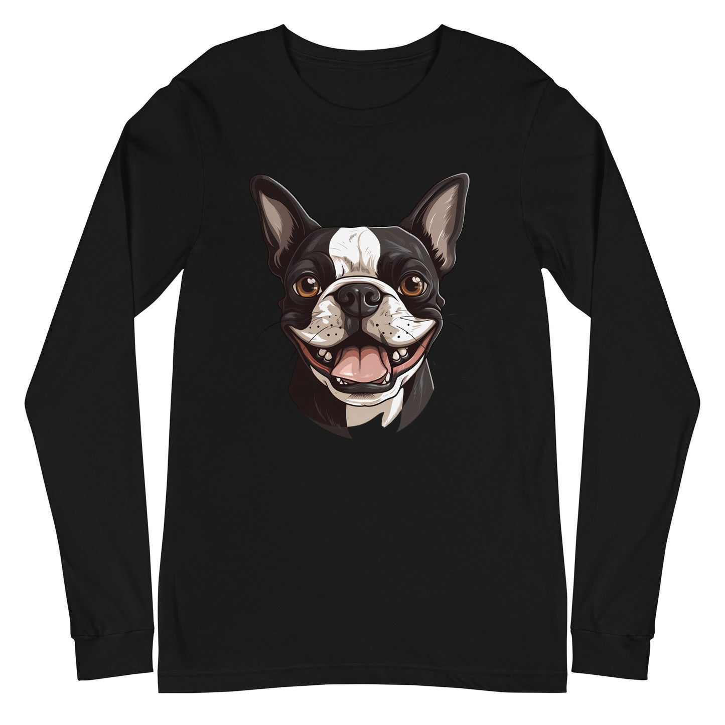 Smiling Boston Terrier Long Sleeve Tee