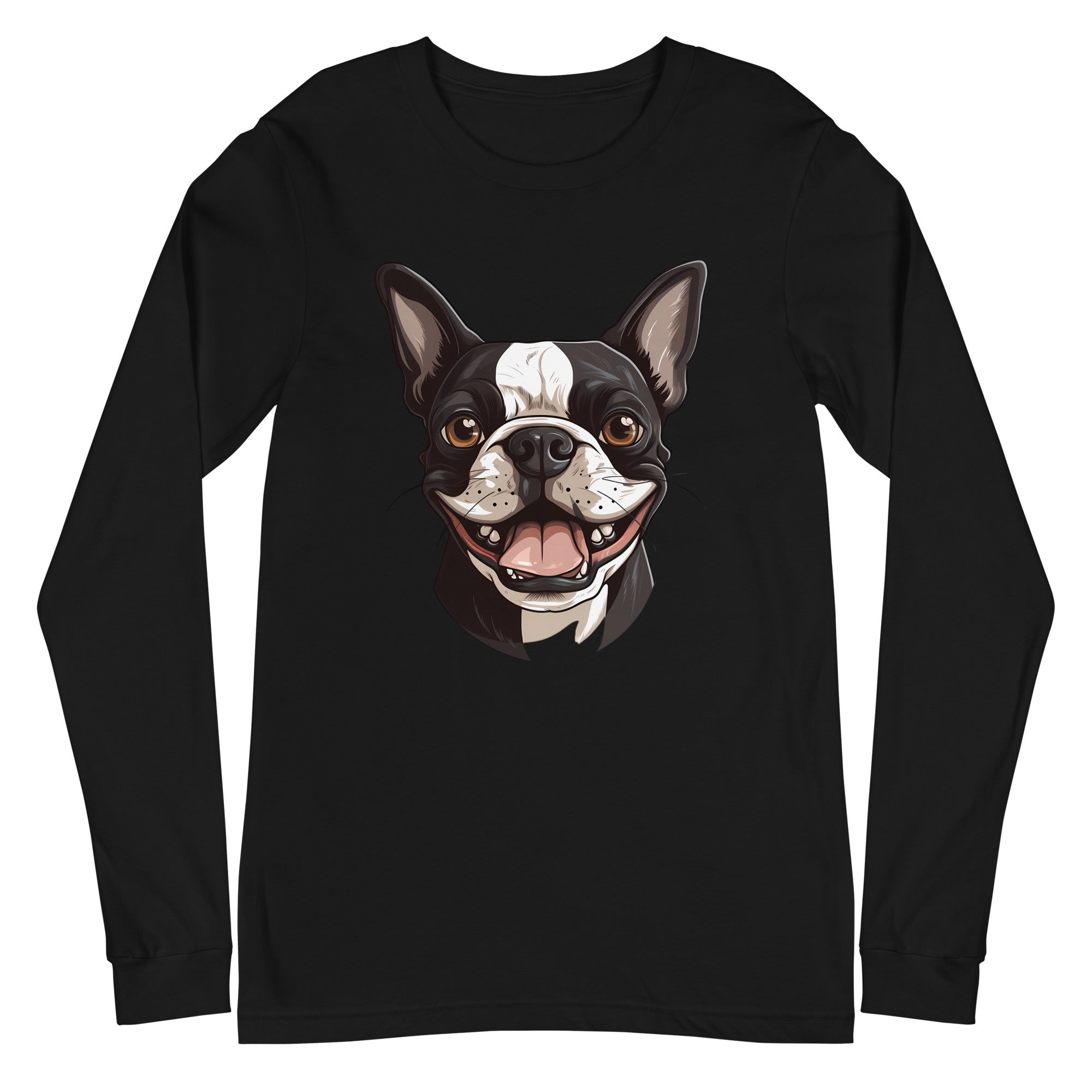 Smiling Boston Terrier Long Sleeve Tee