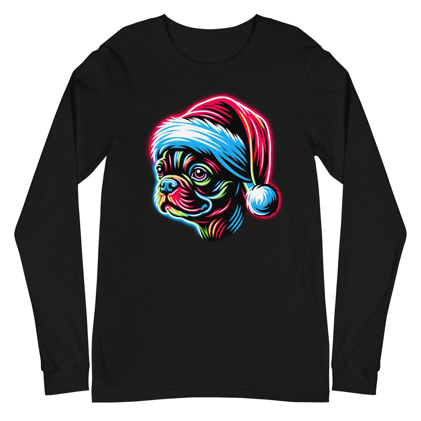 Bright Boston Holiday - Santa Pup Style Unisex Long Sleeve Tee