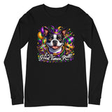 Mardi Gras Boston Terrier Unisex Long Sleeve Tee - Let The Good Times Roll!