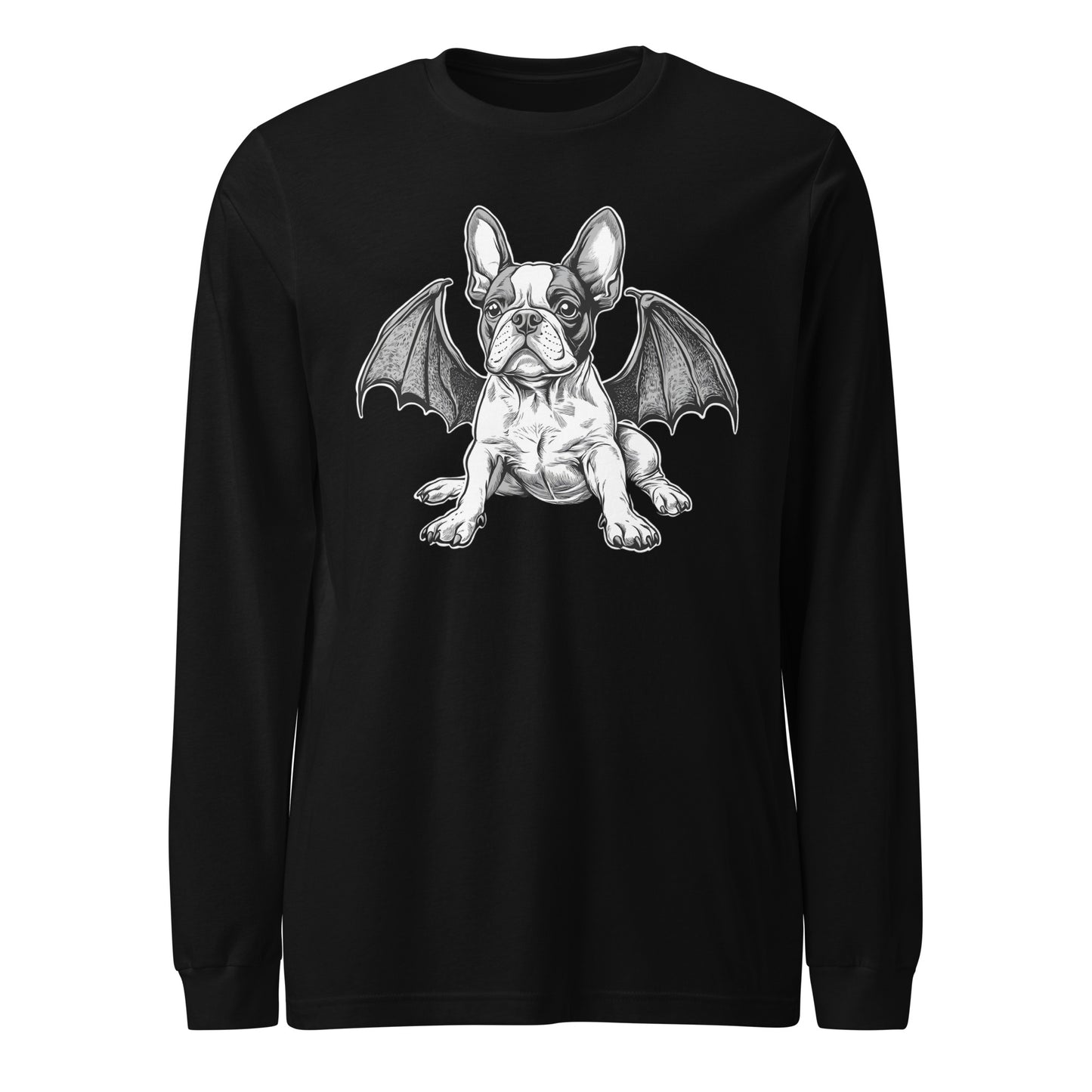Bat-Winged Boston Terrier Dog Unisex Long Sleeve Tee