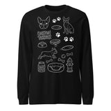 Boston Terrier Doodle Dog Lover Unisex Long Sleeve Tee . Black