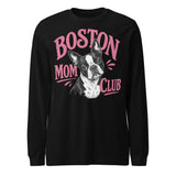 Boston Mom Club Long Sleeve Tee . Black