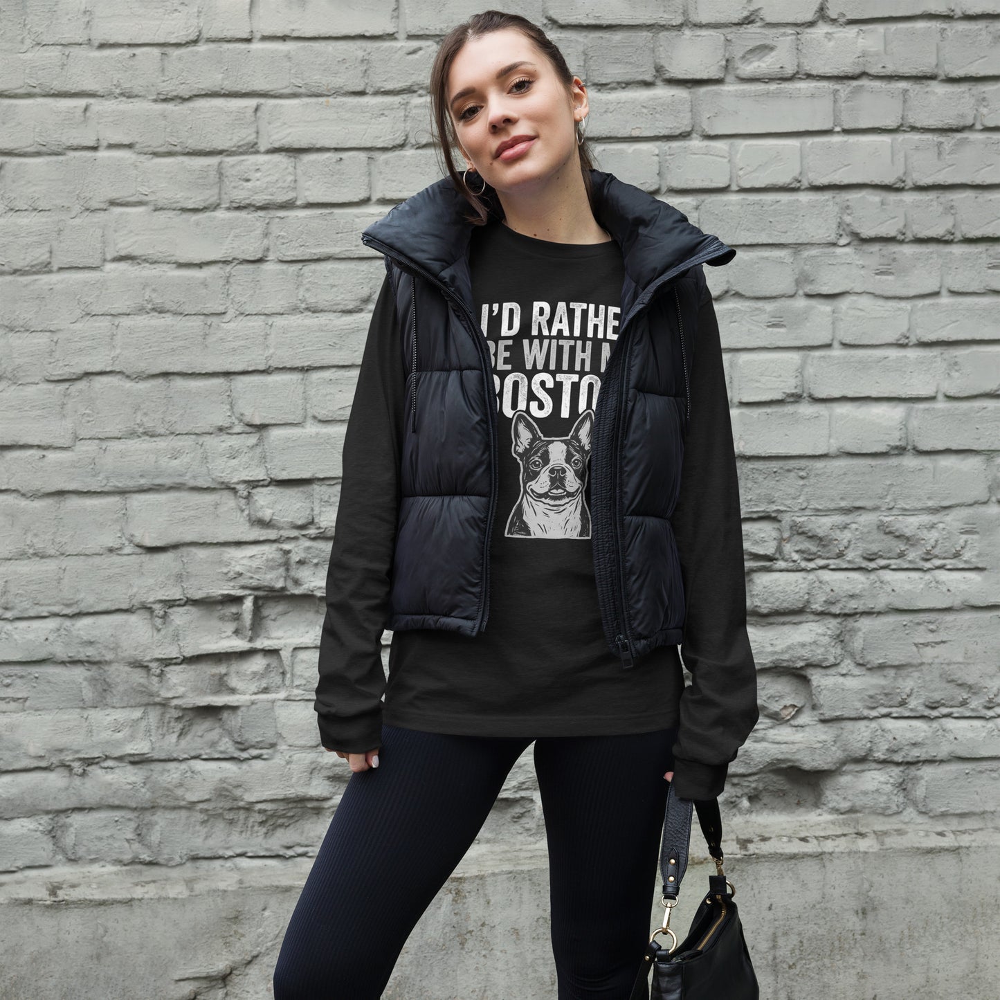 I'd Rather Be With My Boston Unisex Long Sleeve Tee .