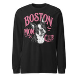 Boston Mom Club Long Sleeve Tee . Black Heather