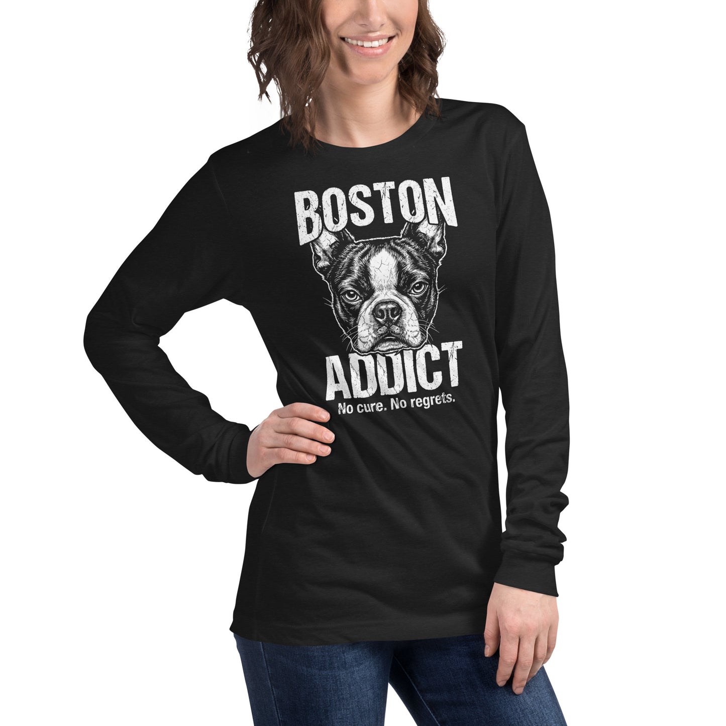 Boston Addict (No Cure. No Regrets.) Unisex Long Sleeve Tee .