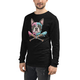 Baseball Drip Boston Terrier Dog Unisex Long Sleeve Tee .