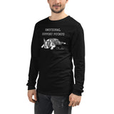 Emotional Support Potato Boston Terrier Dog Unisex Long Sleeve Tee .