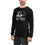 Not Today Lazy Boston Terrier Dog Unisex Long Sleeve Tee .