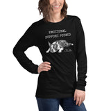 Emotional Support Potato Boston Terrier Dog Unisex Long Sleeve Tee .