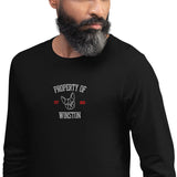 Property Of My Dog Custom Embroidered Unisex Long Sleeve Tee .