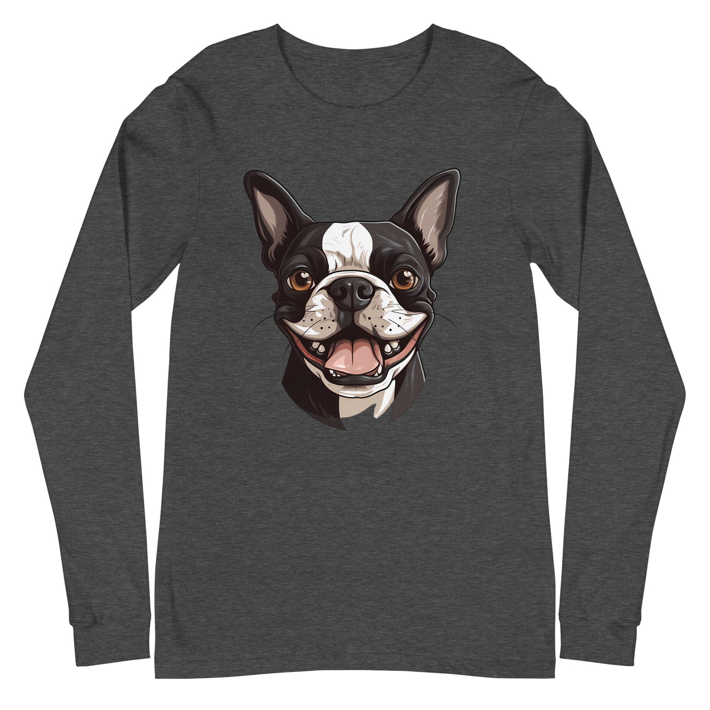 Smiling Boston Terrier Long Sleeve Tee