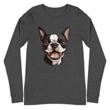 Smiling Boston Terrier Long Sleeve Tee