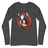 Boston Terrier Red Bandana Long Sleeve Tee