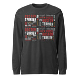 Boston Terrier Word Collage Unisex Long Sleeve Tee – Dog Lover Typography Art . Dark Grey Heather