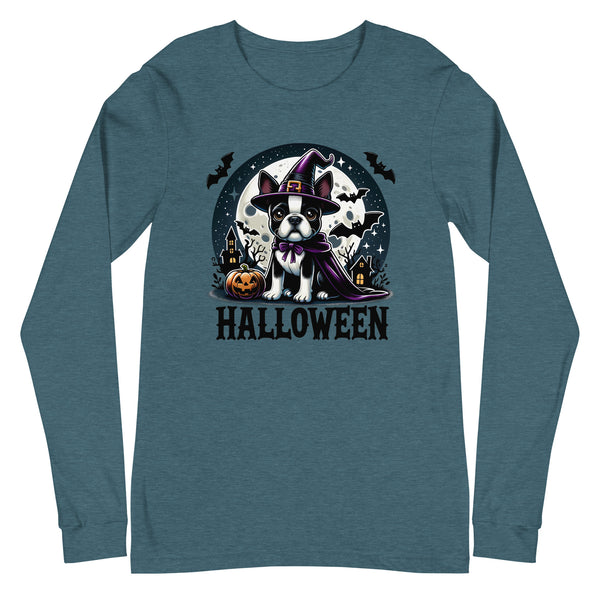 Halloween Boston Terrier Unisex Long Sleeve Tee