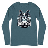 Boston Terrier Vibes Unisex Long Sleeve Tee