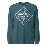 Boston Bred Adventure Led – Outdoor And Hiking Dog Lover Unisex Long Sleeve Tee . Heather Deep Teal
