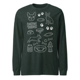 Boston Terrier Doodle Dog Lover Unisex Long Sleeve Tee . Heather Forest