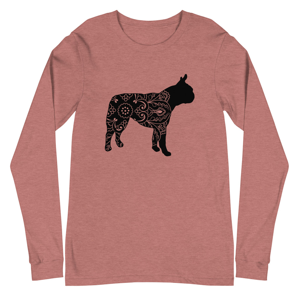 Mandala Boston Terrier Unisex Long Sleeve Tee