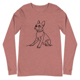 Line Drawn Boston Terrier Unisex Long Sleeve Tee
