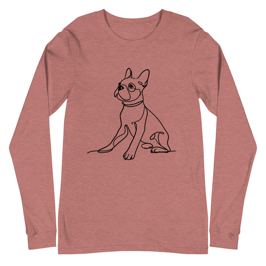 Line Drawn Boston Terrier Unisex Long Sleeve Tee