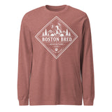 Boston Bred Adventure Led – Outdoor And Hiking Dog Lover Unisex Long Sleeve Tee . Heather Mauve