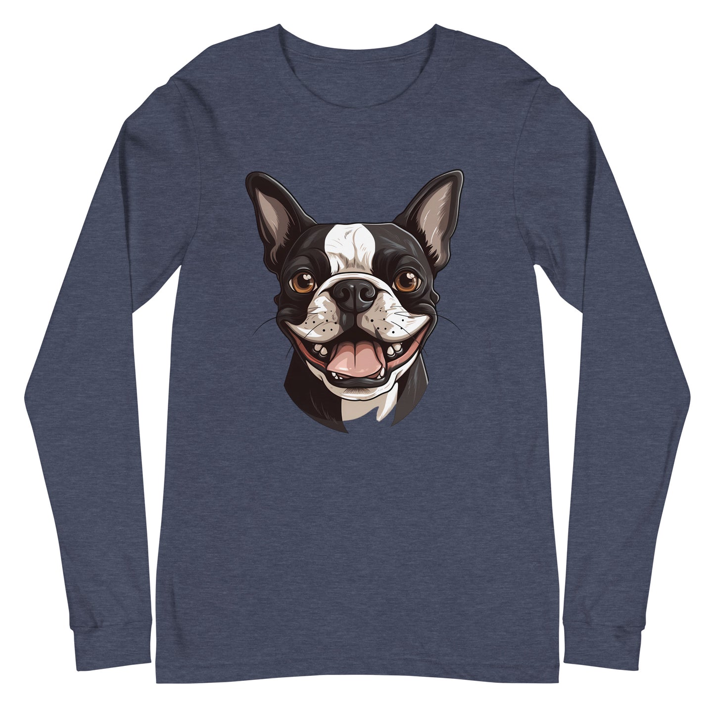 Smiling Boston Terrier Long Sleeve Tee