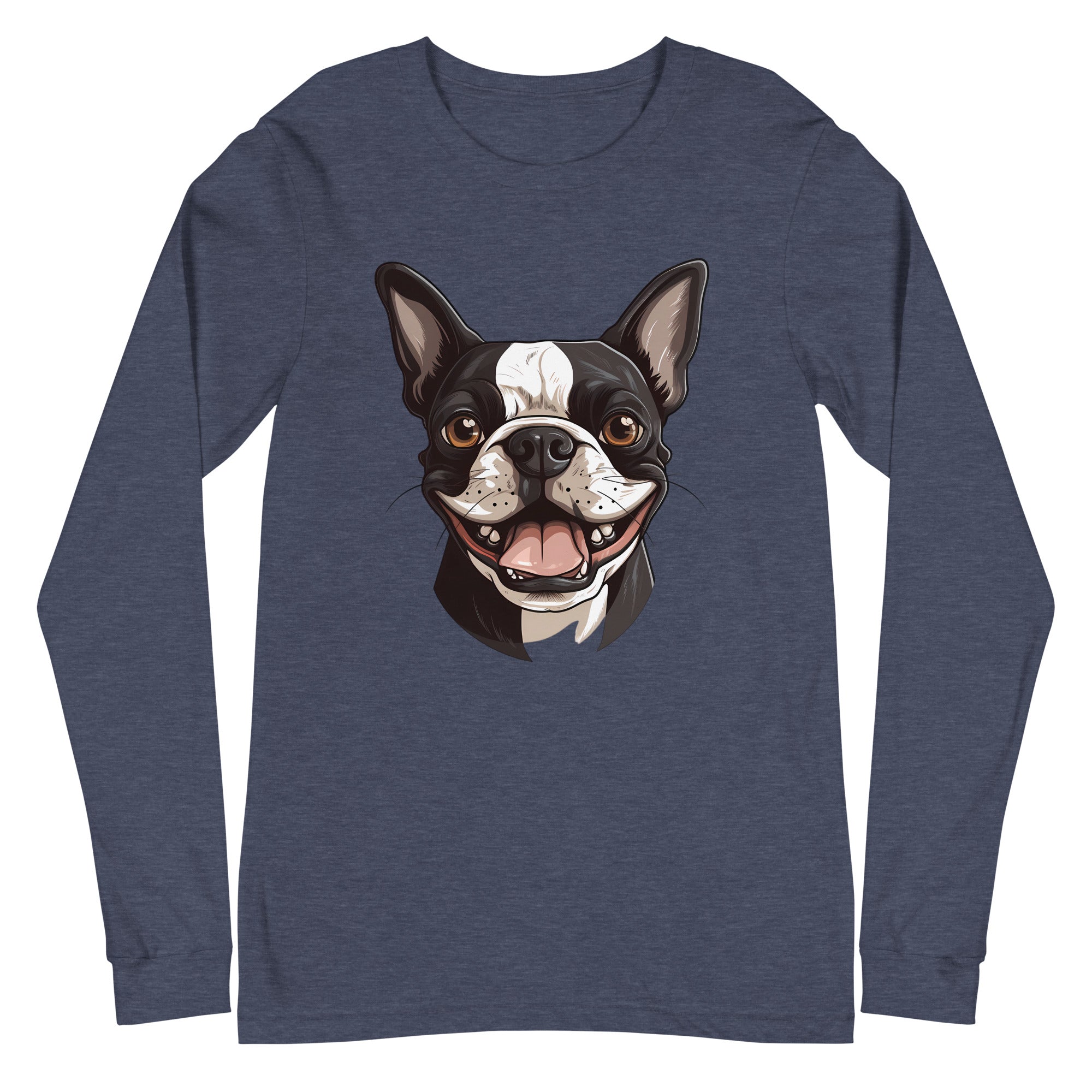 Smiling Boston Terrier Long Sleeve Tee