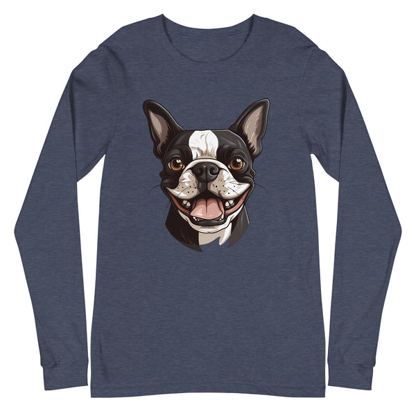 Smiling Boston Terrier Long Sleeve Tee