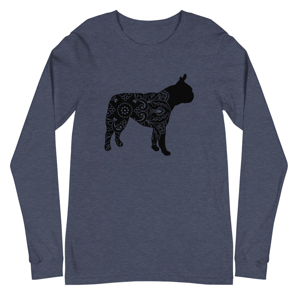 Mandala Boston Terrier Unisex Long Sleeve Tee