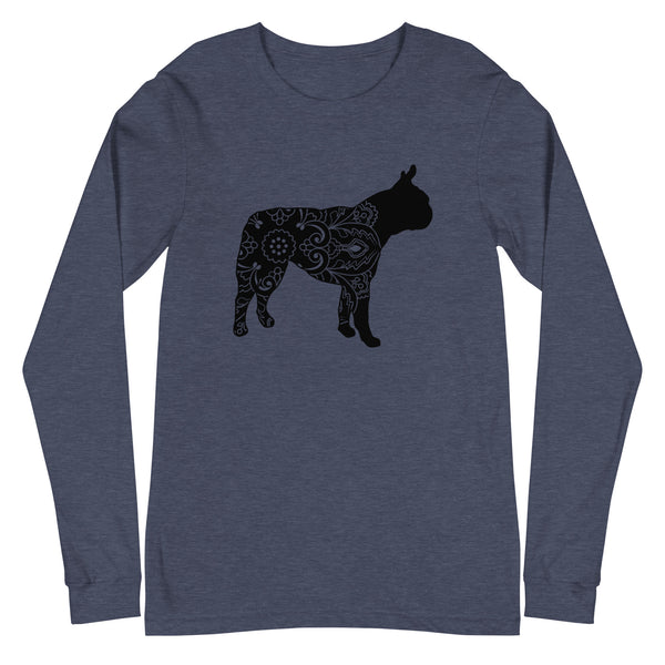 Mandala Boston Terrier Unisex Long Sleeve Tee