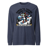 Shred Til You're Dead (Tired) Boston Terrier Snow Club Unisex Long Sleeve Tee . Heather Navy