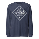 Boston Bred Adventure Led – Outdoor And Hiking Dog Lover Unisex Long Sleeve Tee . Heather Navy