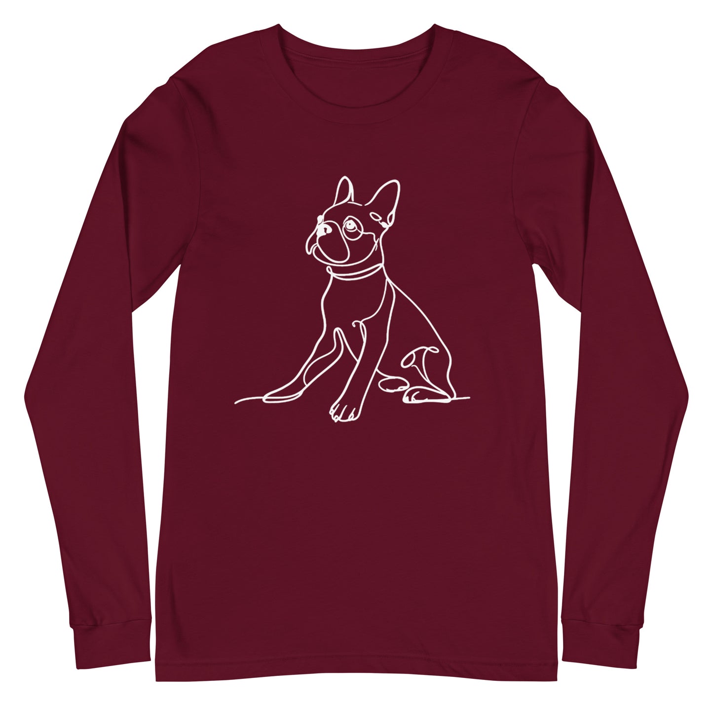 Line Drawn Boston Terrier Unisex Long Sleeve Tee