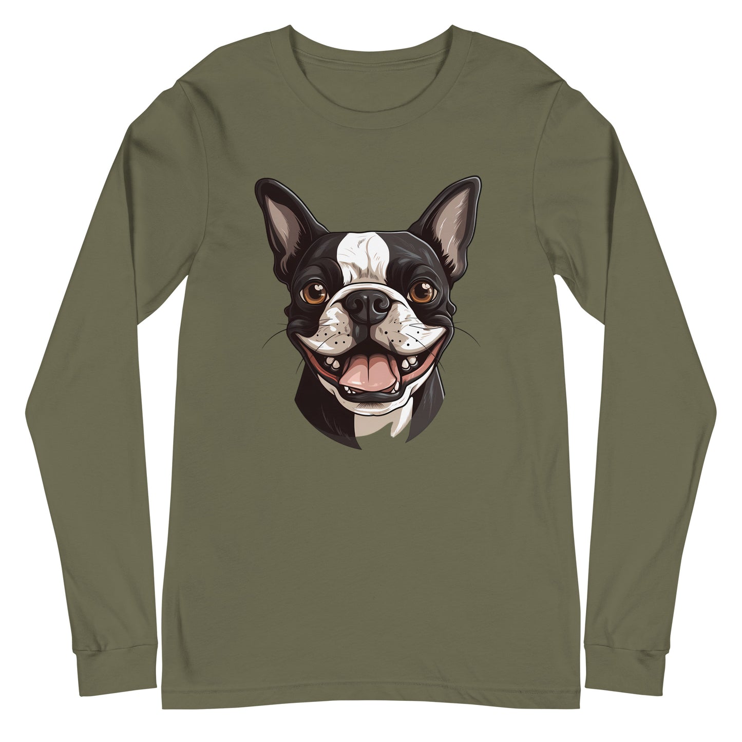 Smiling Boston Terrier Long Sleeve Tee