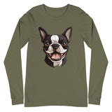 Smiling Boston Terrier Long Sleeve Tee