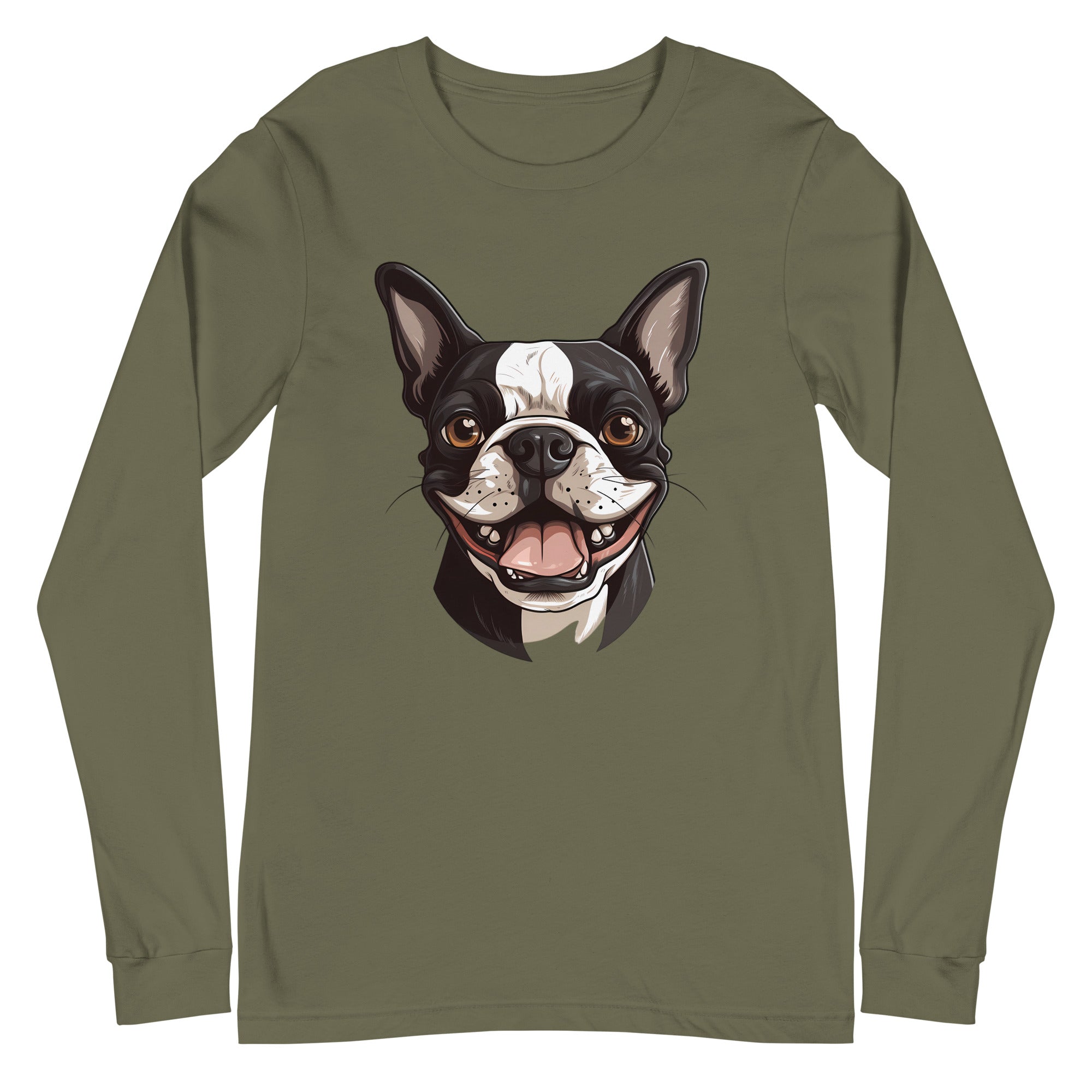 Smiling Boston Terrier Long Sleeve Tee