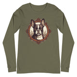 Vintage-Inspired Red Brown Boston Terrier Long Sleeve Tee