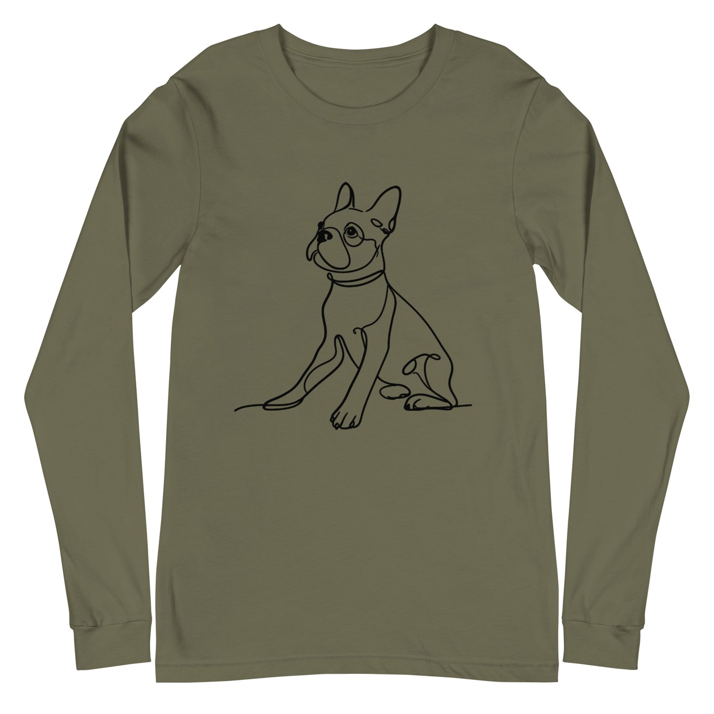 Line Drawn Boston Terrier Unisex Long Sleeve Tee