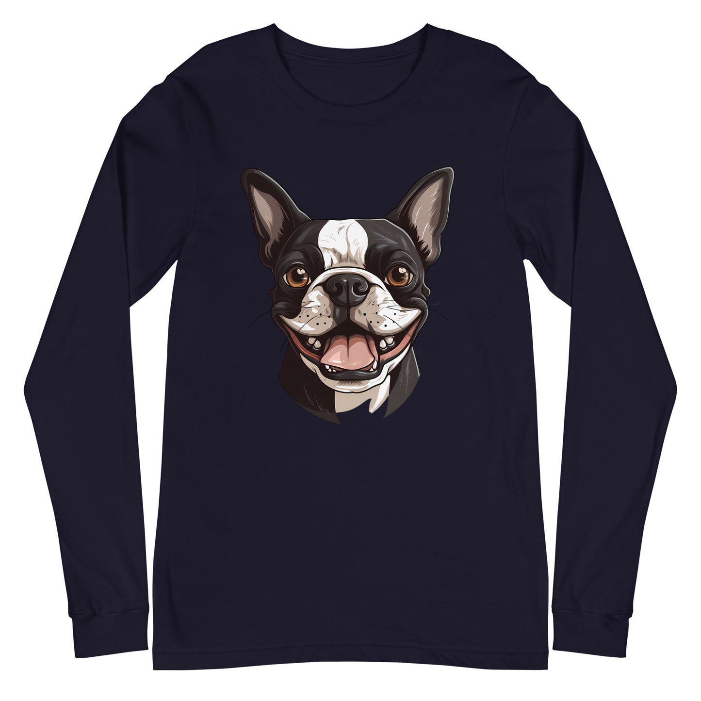 Smiling Boston Terrier Long Sleeve Tee