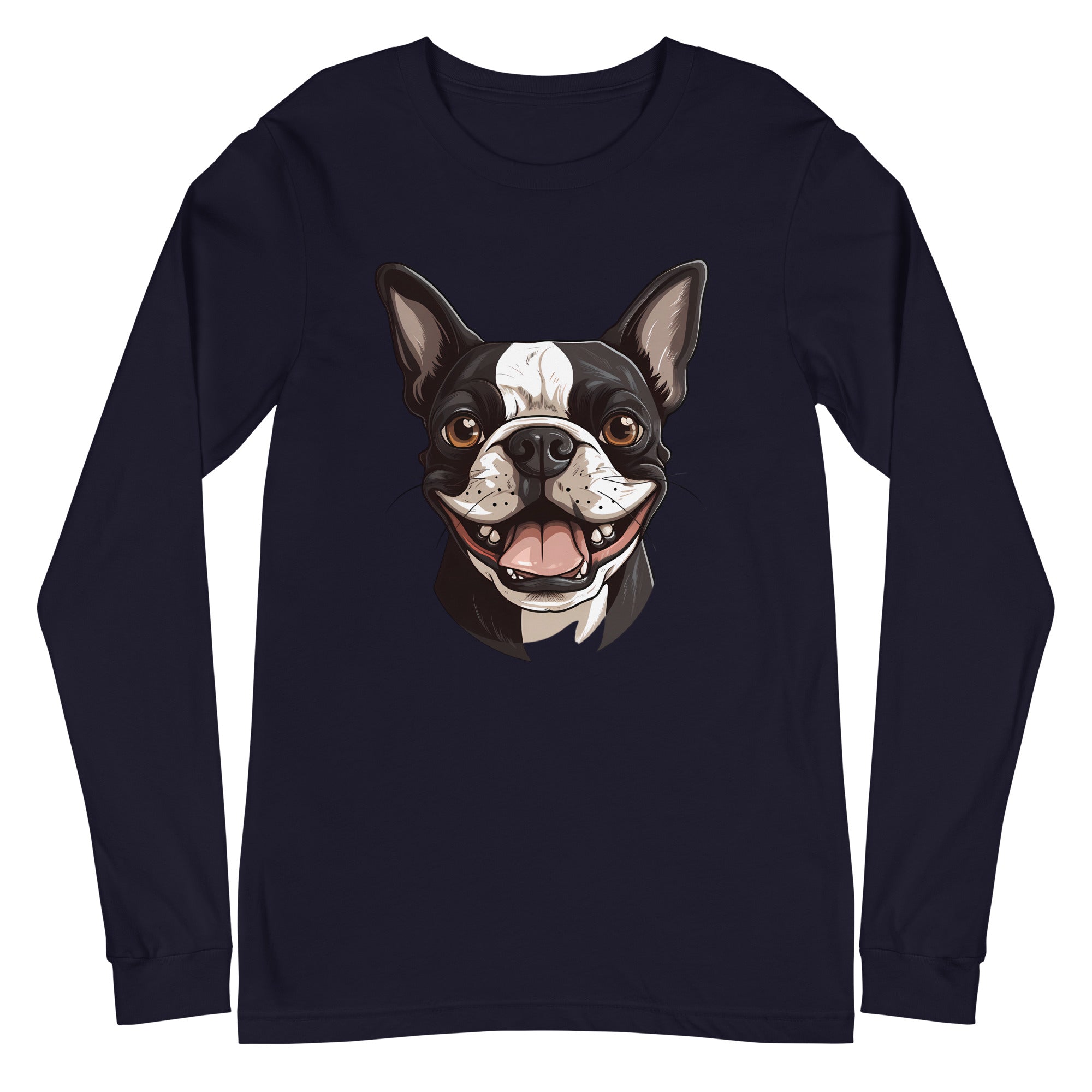 Smiling Boston Terrier Long Sleeve Tee