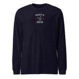Property Of My Dog Custom Embroidered Unisex Long Sleeve Tee . Navy