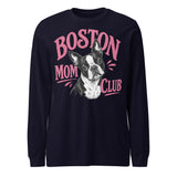 Boston Mom Club Long Sleeve Tee . Navy