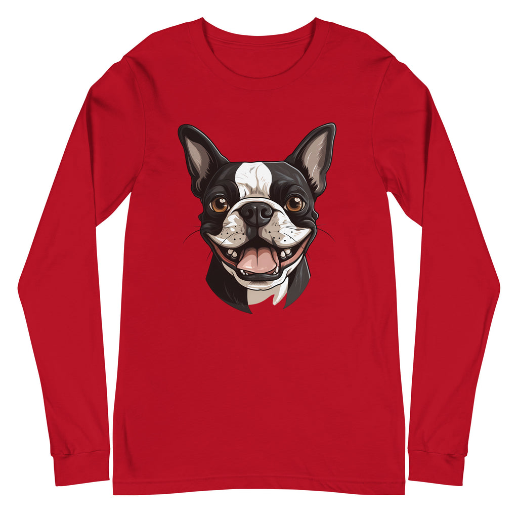 Smiling Boston Terrier Long Sleeve Tee