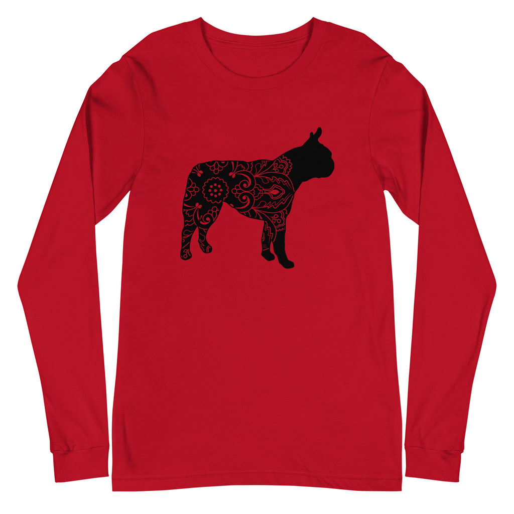 Mandala Boston Terrier Unisex Long Sleeve Tee